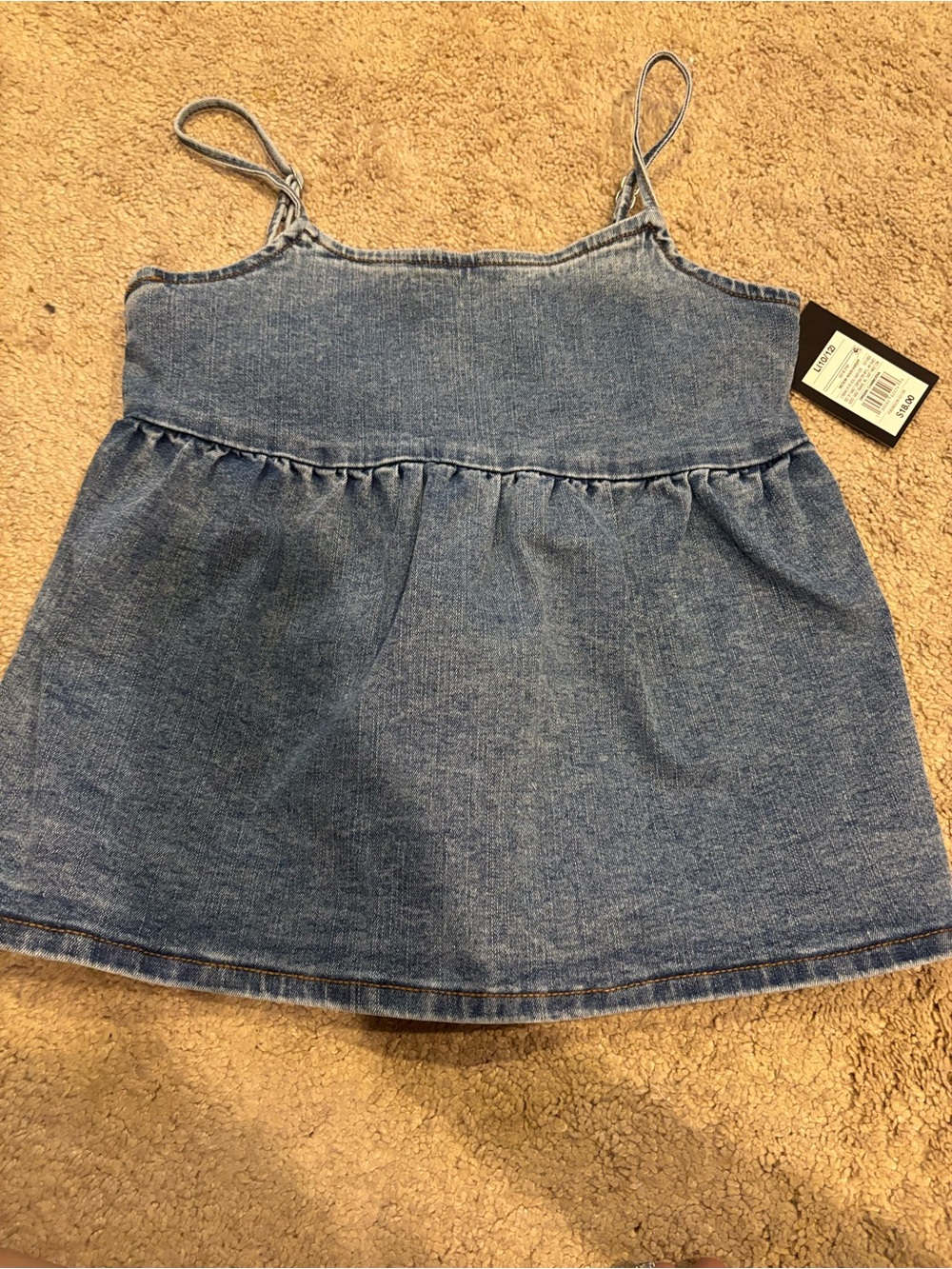 art class Light Blue Denim-Look Spaghetti Strap Tank Top